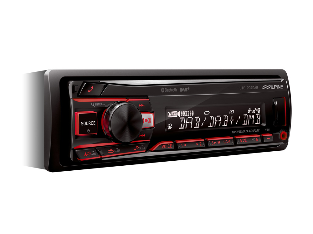 Alpine UTE-204DAB – 1-DIN-Autoradio mit DAB+, Bluetooth und USB